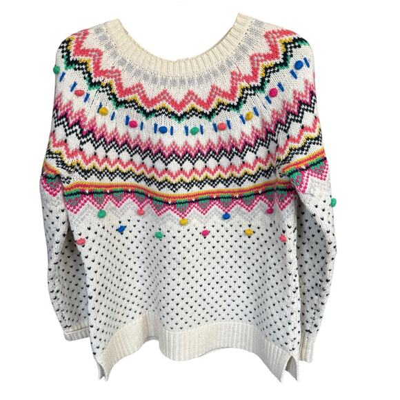 Talbots Women Sweater M Fair Isle Kawaii Grannycore Whimsical Scandinavian Twee - Picture 1 of 10